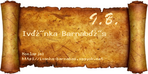 Ivánka Barnabás névjegykártya